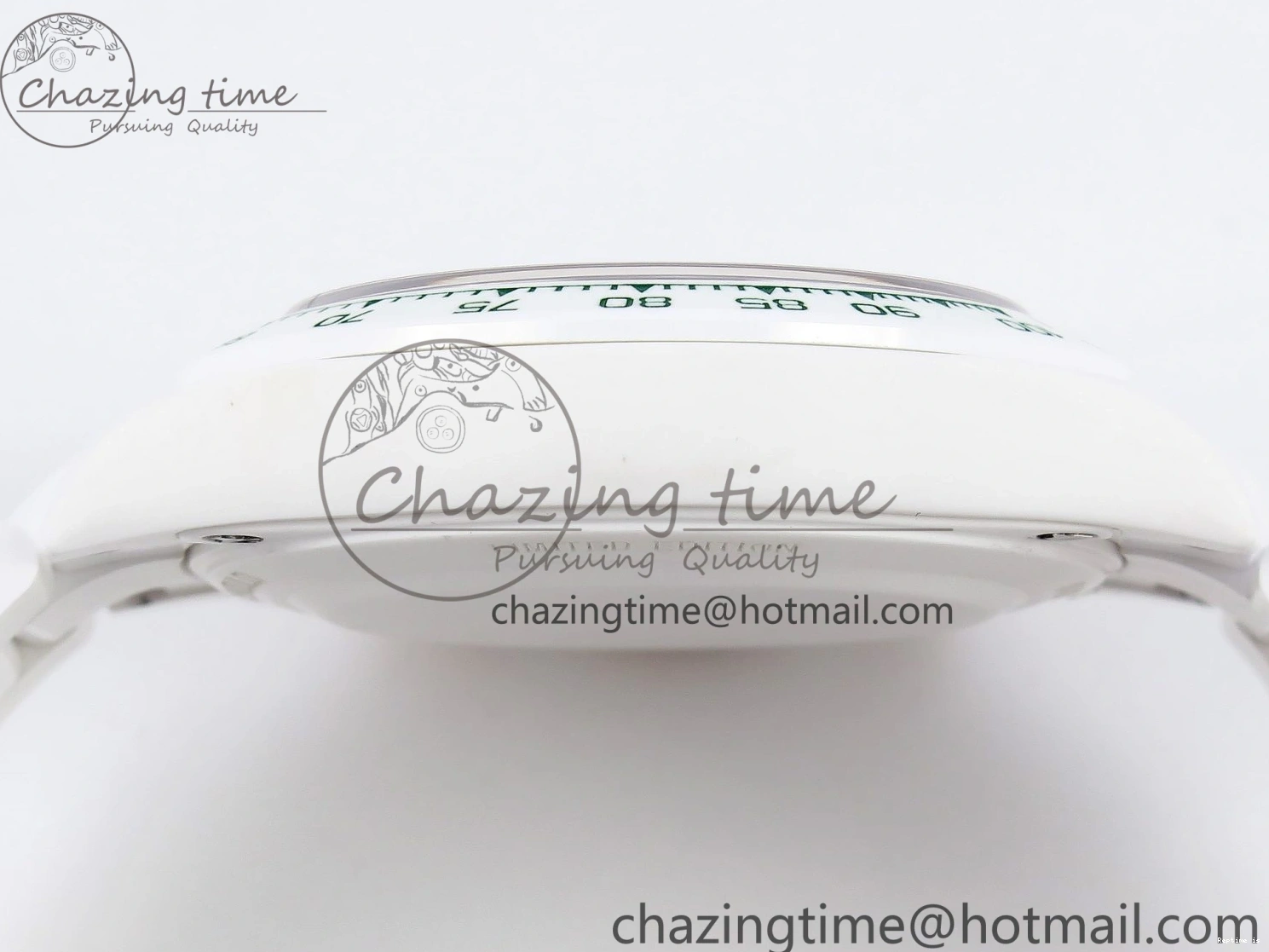 1220 MoistureWicking Daytona AET White Ceramic Case and Bracelet Green Dial SA4130 V 1891